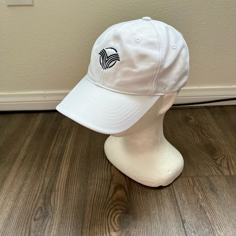 White Baseball Cap With Embroidered Logo